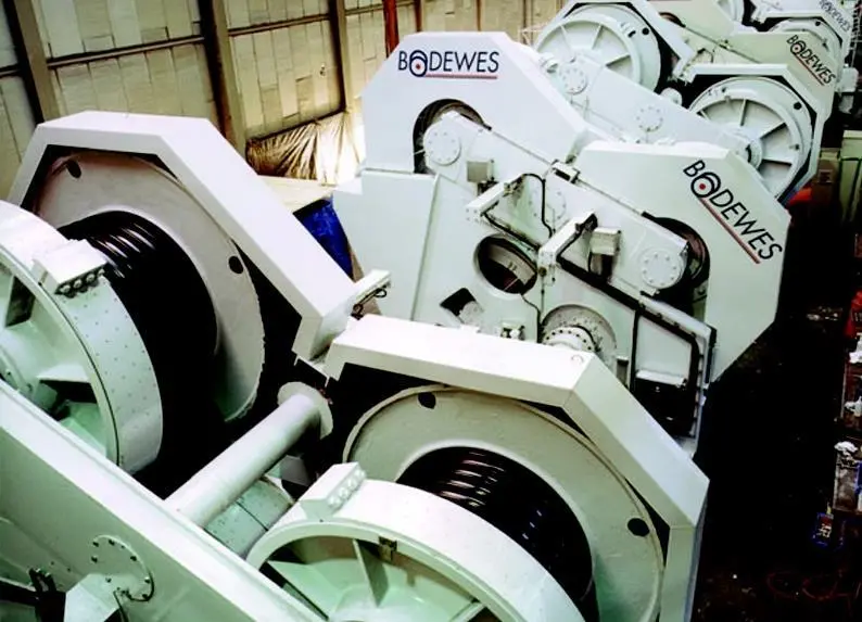 The deepwater 16 point combined traction/windlass units for GlobalSantaFe await delivery.