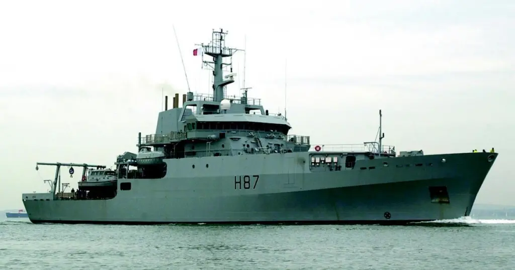 The newly-commissioned RN Survey Vessel HMS Echo.