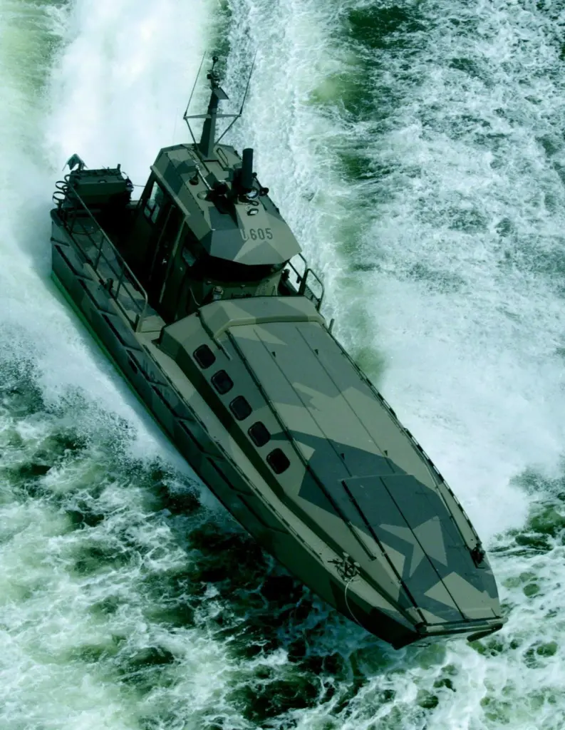 Two Caterpillar 3216 diesels coupled to Kamewa FF375 waterjets will power the 13m Watercat M12 to a top speed of 3 knots.