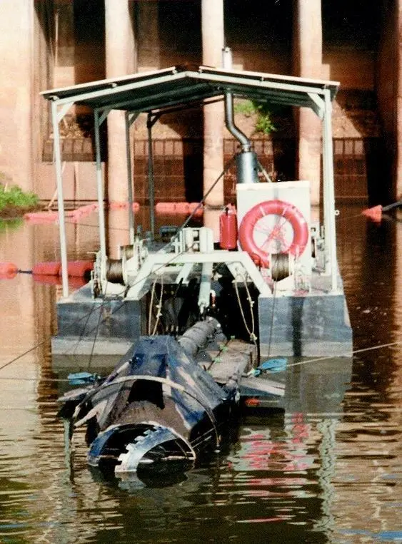 The first cutter suction dredger built by De Groot Nijkerk for the client is seen in Africa.