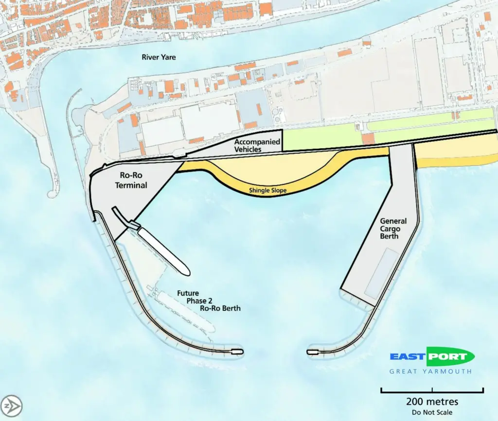 The EastPort development at Great Yarmouth will provide new ro-ro facilities and general purpose quays.