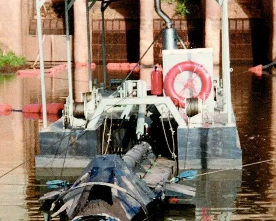 The first cutter suction dredger built by De Groot Nijkerk for the client is seen in Africa.