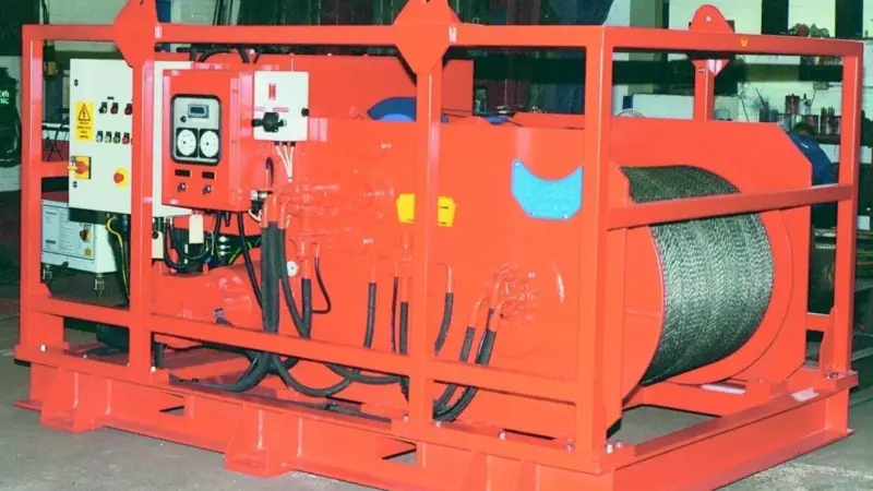 The winch for Southampton Oceanography Centre awaits delivery.
