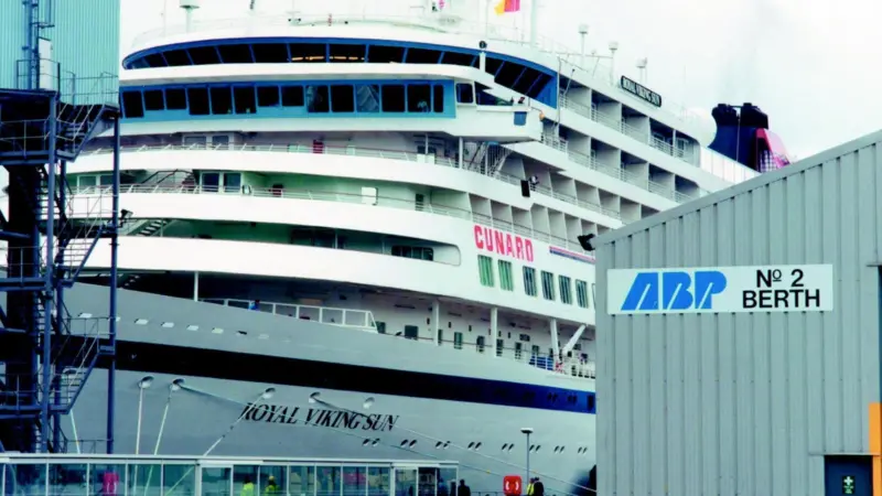 A ferry alongside at Millbay Docks current facilities.
