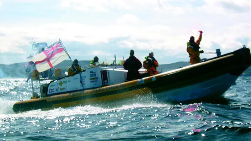 The Arnold & Sons Trans Atlantic Arctic Expedition team speed towards the conclusion of their successful crossing.