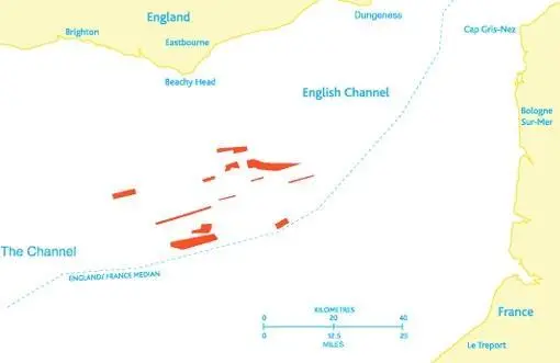 Map showing the proposed licences in the Eastern Channel.