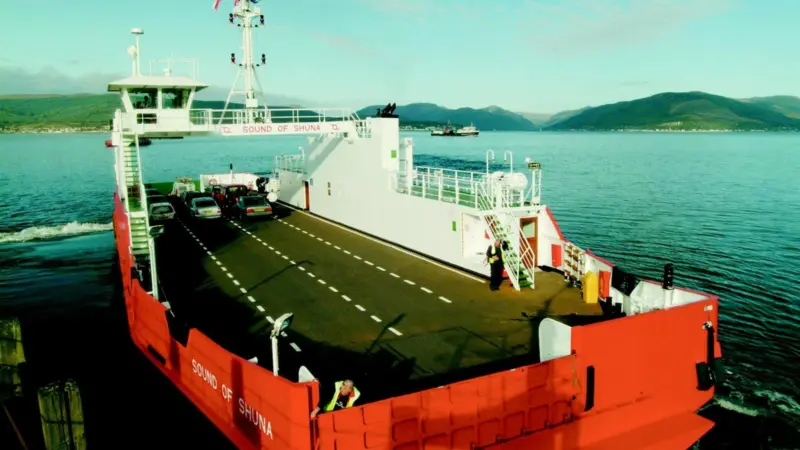A non-slip coating has been applied to all four vehicle lanes of the newbuild Sound of Shuna.