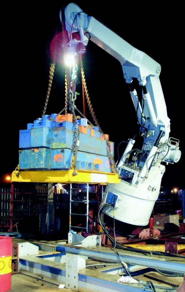 Houlder conducts a load test on one of the cranes for HMS Dumberton Castle.