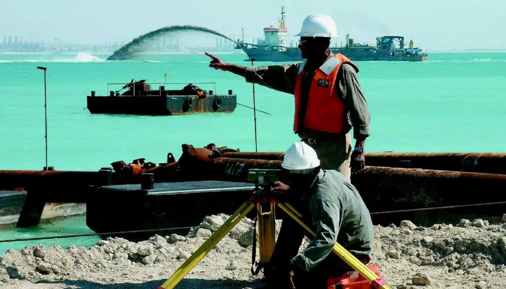 Major land reclamation works in the Middle East are proving a magnet for European workboats.