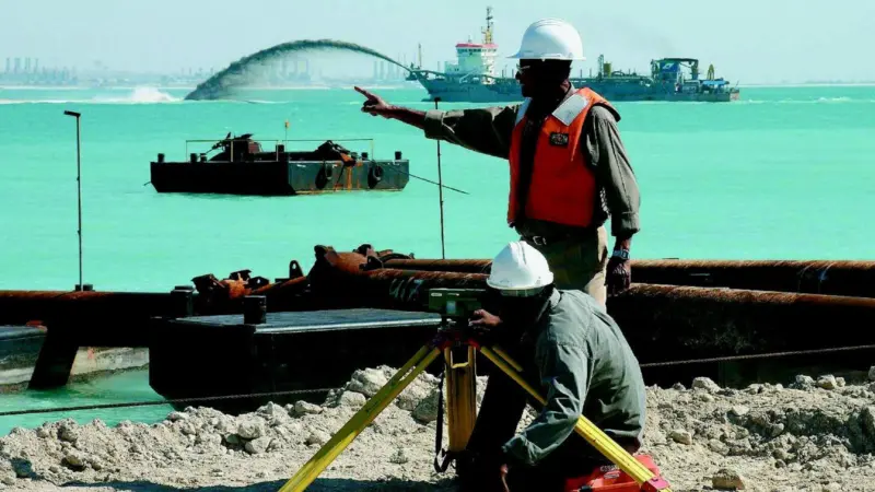 Major land reclamation works in the Middle East are proving a magnet for European workboats.
