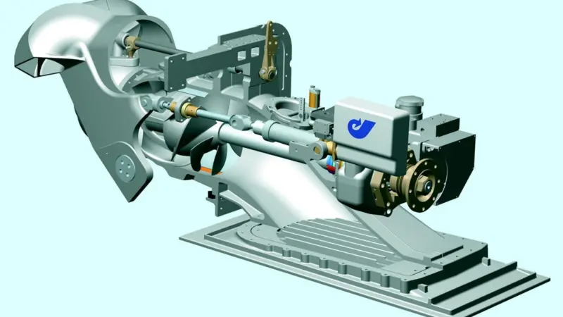 A cutaway view of one of Hamilton Jets latest models, the HJ403.