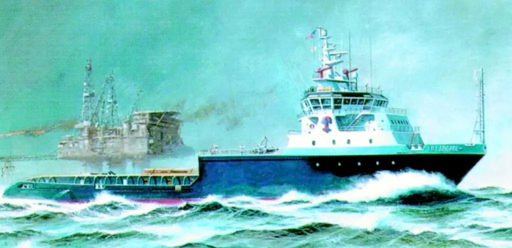 The MV JP Laborde is the first in a fleet of anchor handling tug/supply vessels to be built in China.