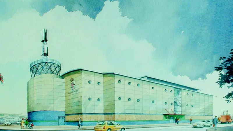 An artists impression of the new Trinity House buoy shed.