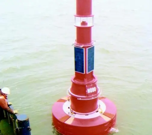 The service exchange tower and daymarks of this Eason Marine 3m buoy can be quickly removed or replaced to reduce maintenance costs.