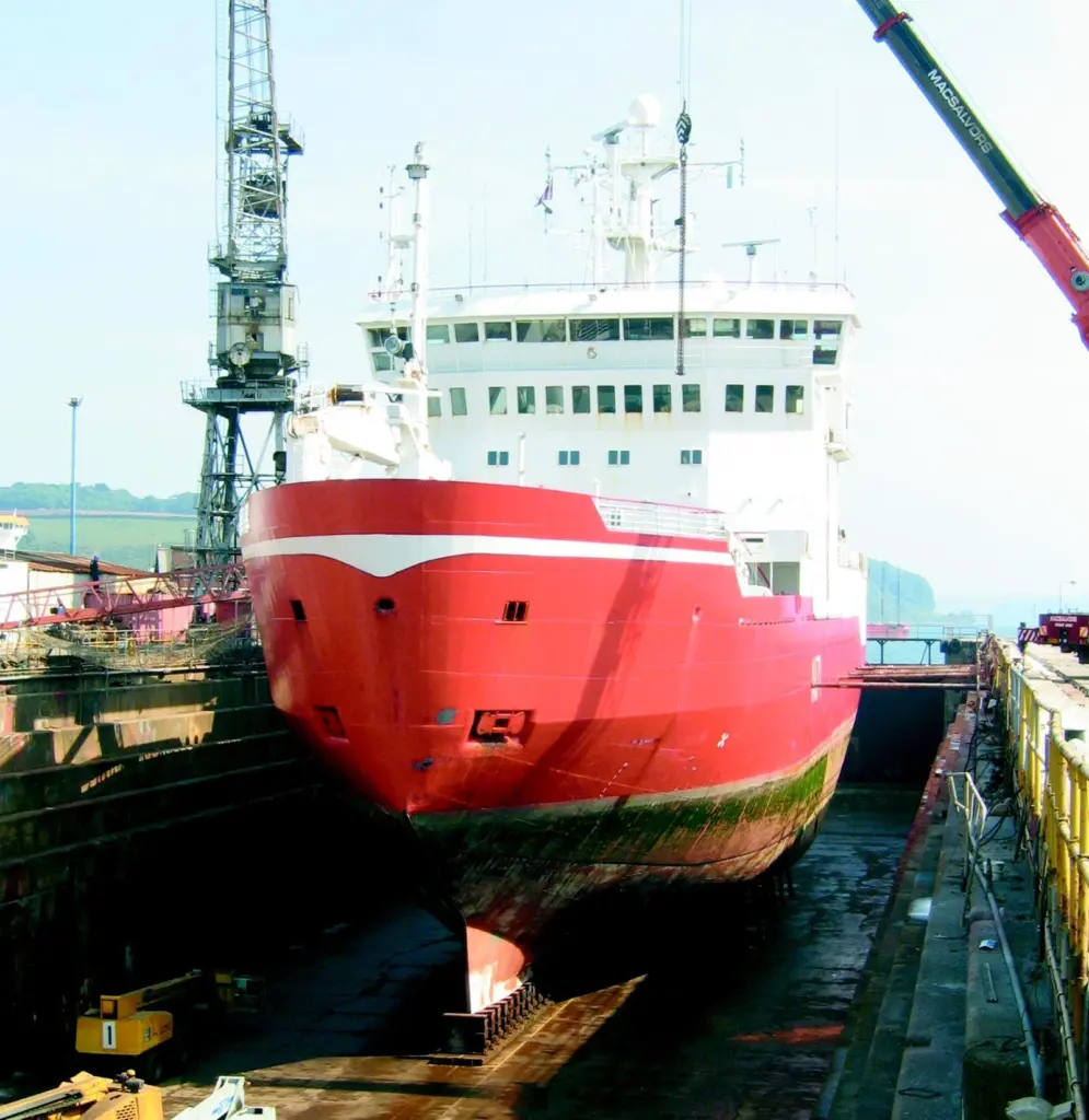 HMS Endurance is the second consecutive icebreaker in for refit at A&P Falmouth.