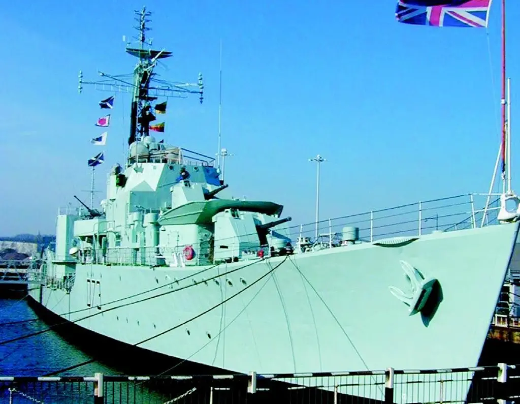 HMS Cavalier is slowly being restored at the Historic Dockyard in Chatham, UK.