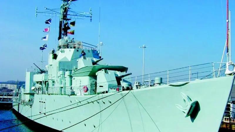 HMS Cavalier is slowly being restored at the Historic Dockyard in Chatham, UK.