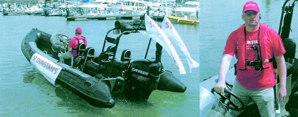 Blind St Dunstaner Mark Threadgold gives a display of his skills at the recent RIBEX show on the Isle of Wight.