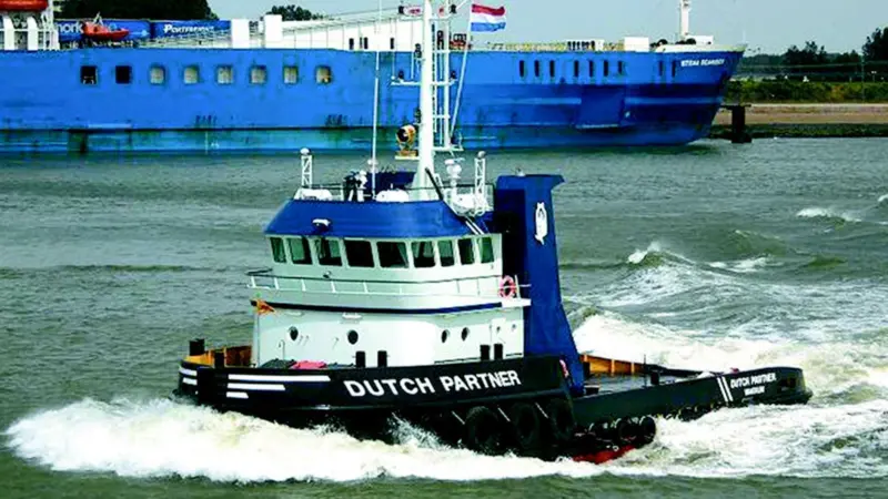 Dutch Partner is the latest in a series of shallow draft tugs from the Kooiman Shipyard at Zwijndrecht.