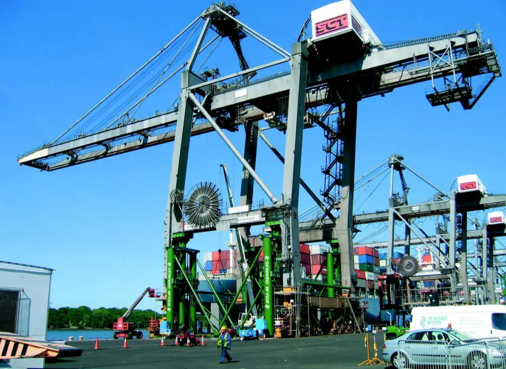 Work is underway at Southampton Container Terminal to raise the height of quayside gantry cranes by 5m.