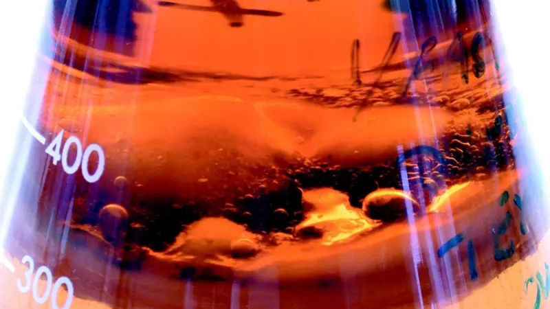 Microbial contamination on diesel fuel. Photo courtesy of ECHA Microbiology Ltd.