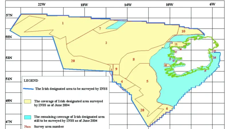 Irish National Seabed Survey coverage, data for which is now available to companies and organisations for development of new products and services.