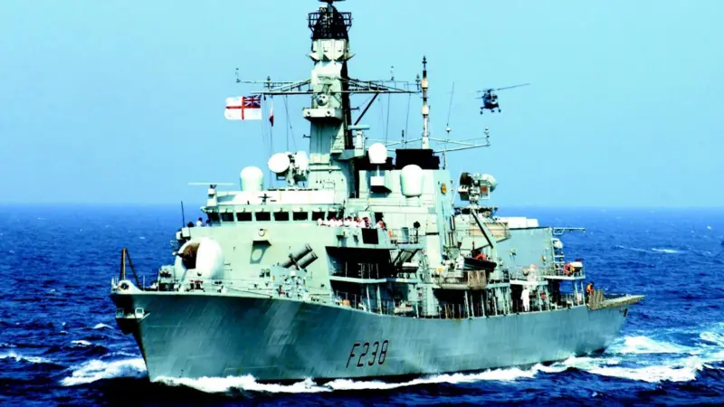 HMS Northumberlands refit includes repainting.