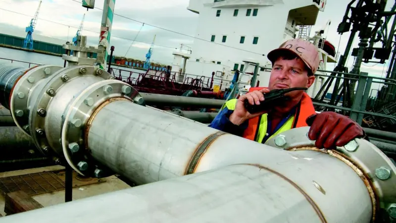 Some 2,500 tonnes of molasses from Pakistan is discharged from the MV Orakota.