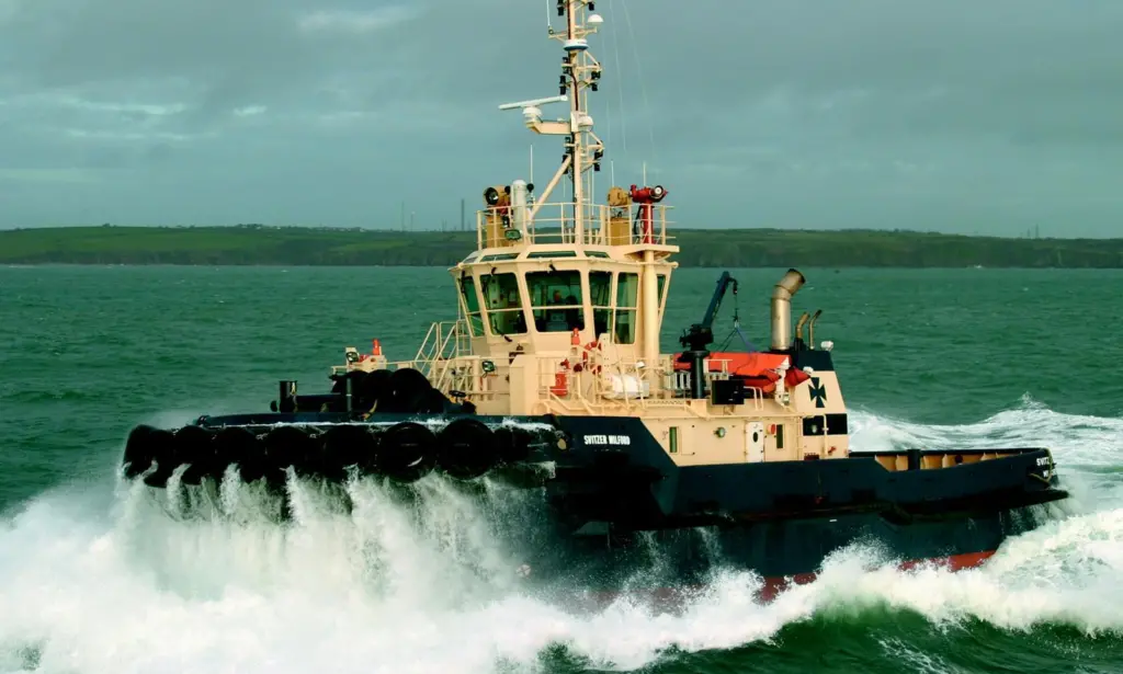 Svitzer Milford has a 62 tonnes bollard pull.