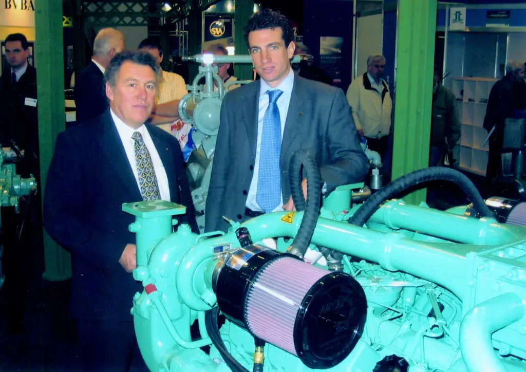 WaterMota Ltds Mike Beacham and the Williams Shipping Groups Philip Williams on the Daewoo stand at Maritime Rotterdam last month.