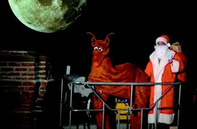 An intrepid paparazzi captures Santa and Rudolph during secret Working at Height Regulations trials.
