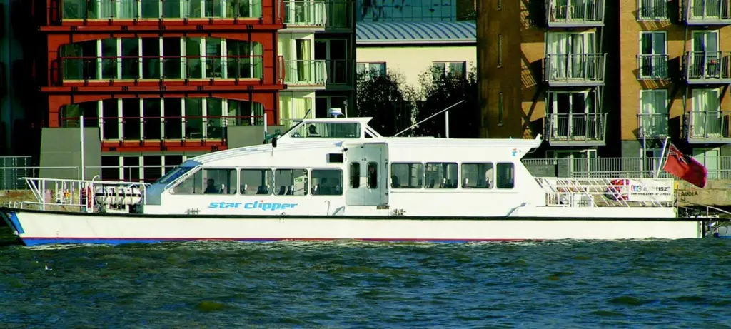 Thames Clippers high speed catamaran Erica will shuttle passengers to the London Boat Show in Docklands next month.