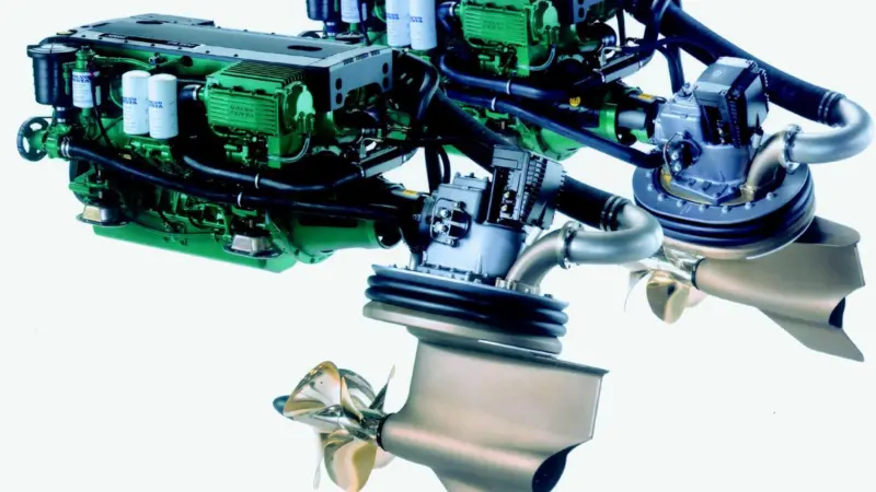 Volvo Pentas IPS (Inboard Performance System) turns the propellers to face the boats direction of travel, pulling rather than pushing like conventional propellers.