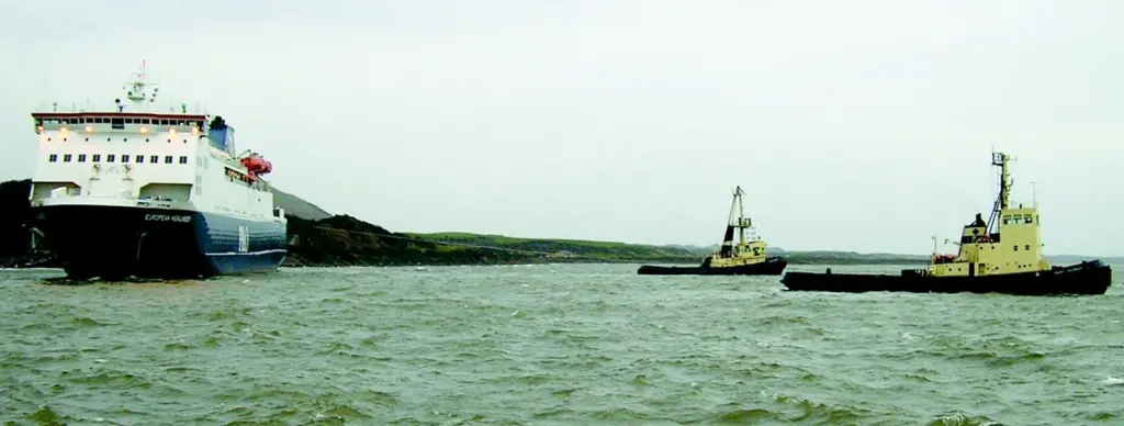 Tugs from Svitzers Clyde fleet refloat the 21,200gt ferry European Highlander.