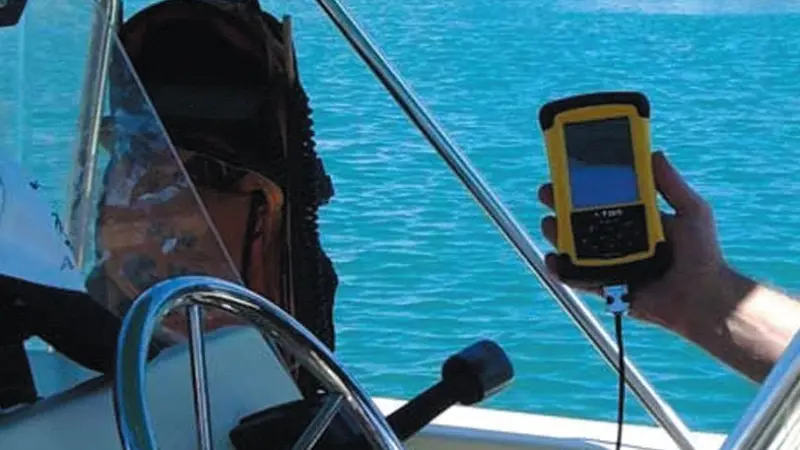 The Recon data logger in service on board 'Poco Loco' in Bridgetown Harbour.