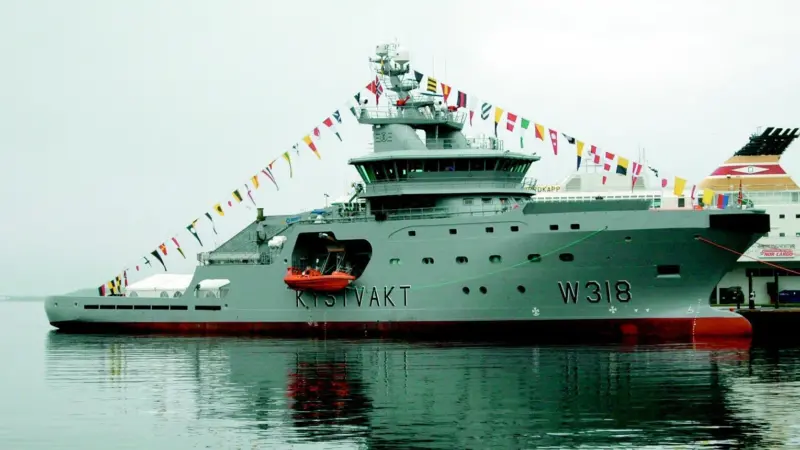 K/V Harstad, a powerful Coastguard tug and patrol vessel has entered service in Norway.