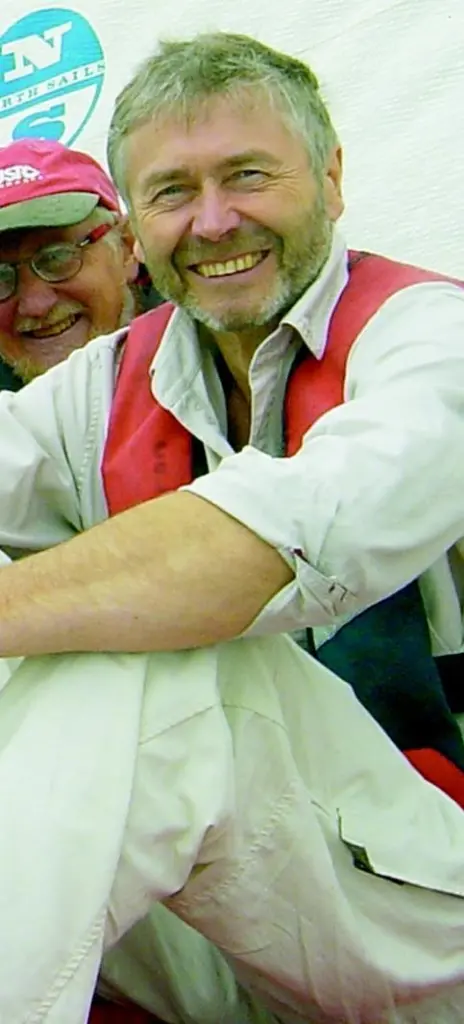 John Pattisson (right), seen on a sailing day out with Associates, will be much missed at Seawork 2005.