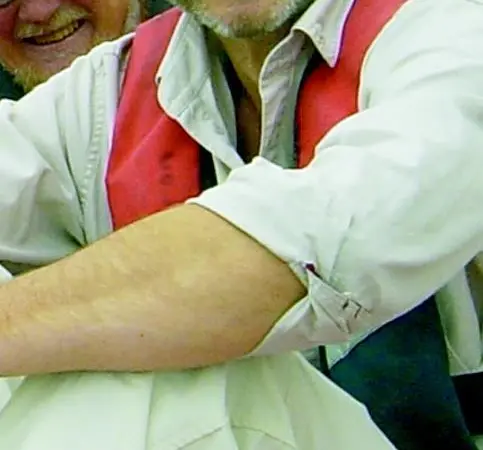 John Pattisson (right), seen on a sailing day out with Associates, will be much missed at Seawork 2005.