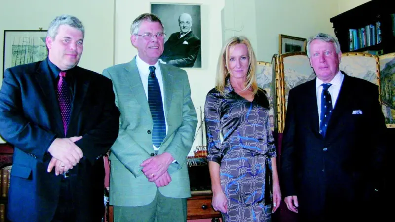 Seawork exhibition manager Jane Wilson earlier this month with (from left) John Miele, marketing director of Micad Marine, Eamon Baird, chief operating officer of PIMSIC Group, and David Boorman, director of PIMSIC. The setting is the library of...
