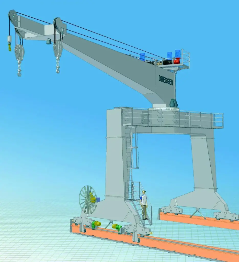 An image of the Dreggen DKG400 crane to be installed on board two new cutter suction dredgers for Jan De Nul.