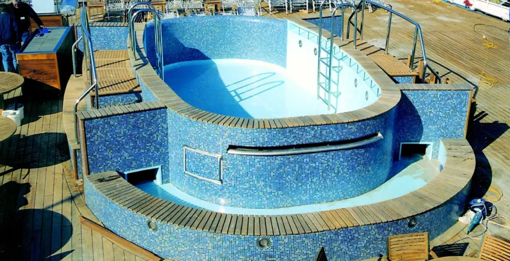 CML, which recently produced and installed this pool for the cruise ship Saga Ruby, is formed of a nucleus of staff previously employed by Blondecell.