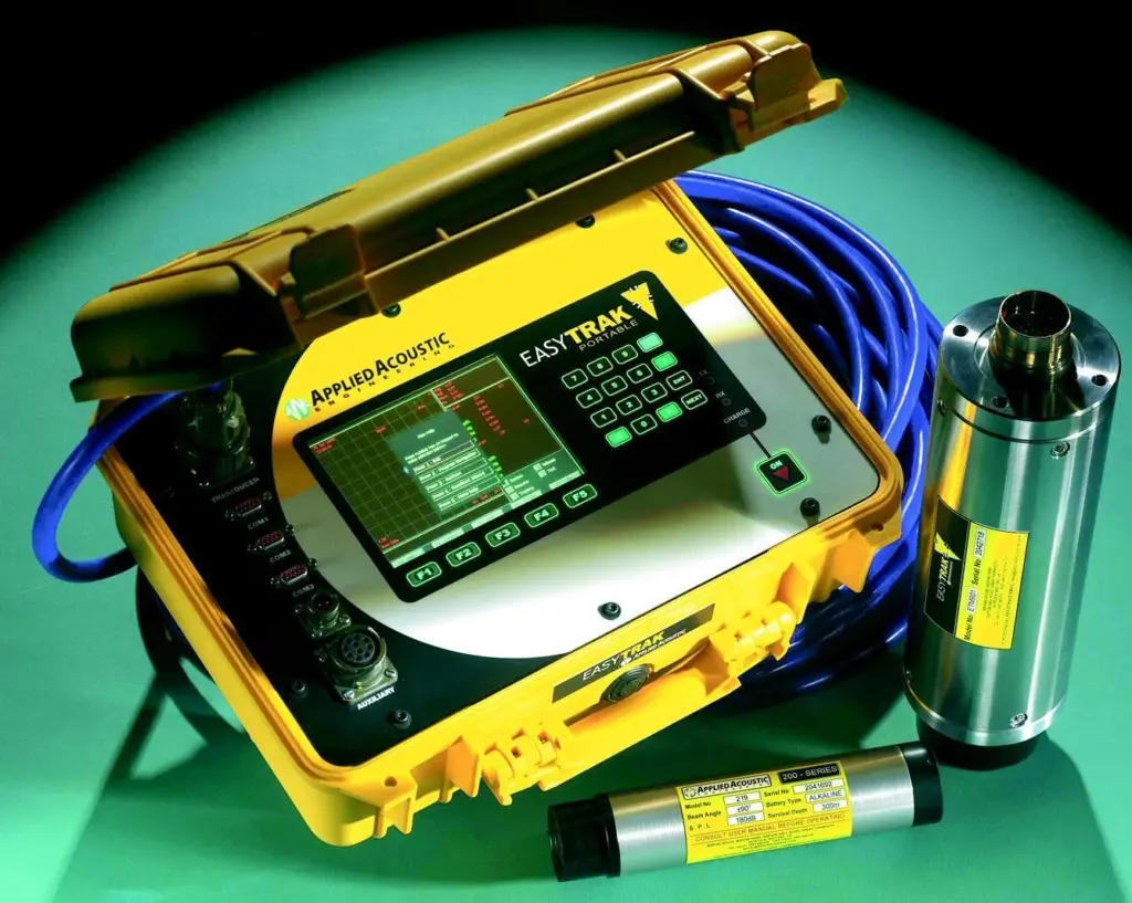 Applied Acoustic Engineerings Easytrak Portable acoustic tracking system which has been ordered by leading rental companies in the UK and US.