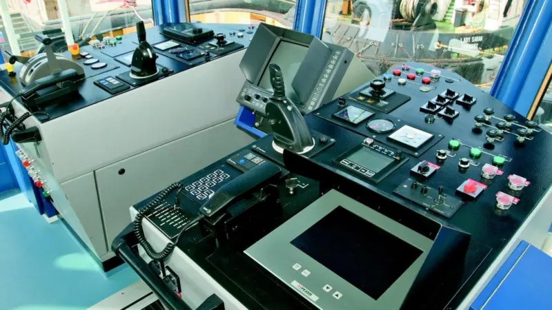 Fire fighting capability is provided by a single monitor at bridge deck level.
