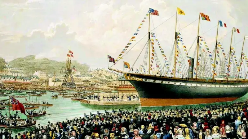 The launch of Brunels SS Great Britain was cause for celebrations in Bristol in 1843.