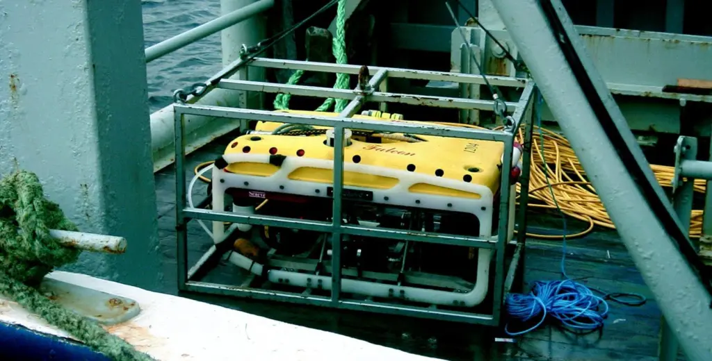 The ROV awaits deployment.