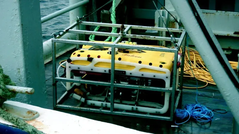 The ROV awaits deployment.