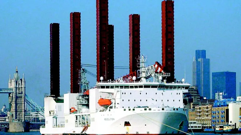 MPI has deployed its flagship turbine installation vessel M/V Resolution, seen here in London.
