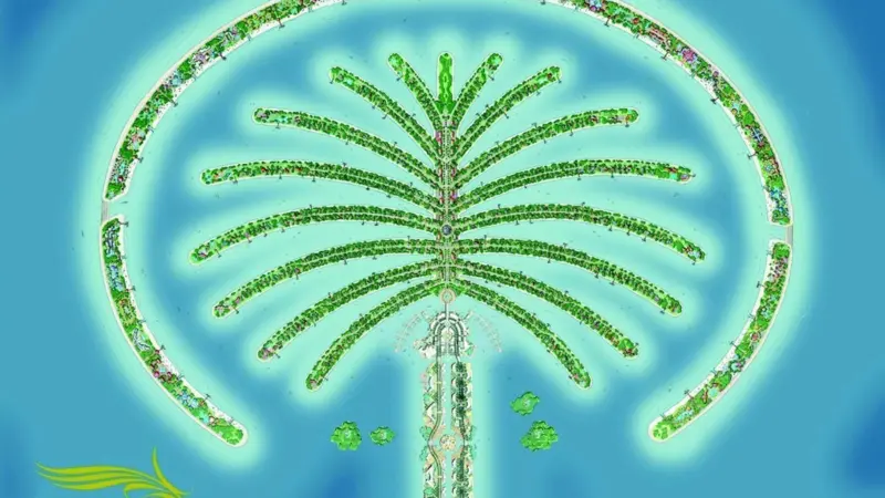 The Two Seas project could see an 11 million square metre island created and is the latest in a series huge reclamation projects in the areas, such as the Palm projects, shown here