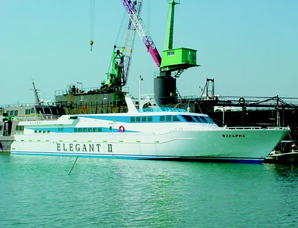 The repower package for Elegant II features a central waterjet flanked by conventional propellers.