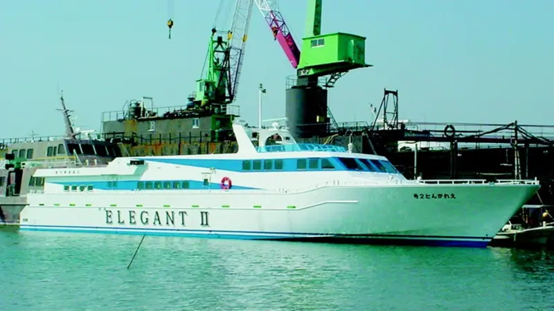 The repower package for Elegant II features a central waterjet flanked by conventional propellers.
